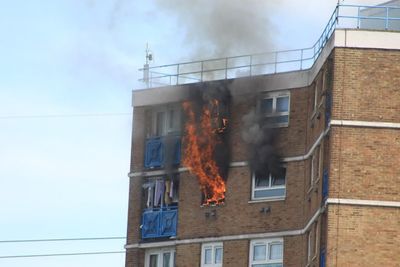 13th floor blaze in block of flats under control