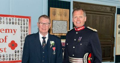 Former Perth Academy teacher David Dykes presented with his MBE