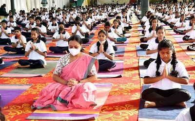 Enthusiastic participation for Yoga day observance