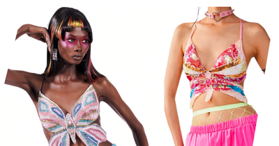 Boohoo's butterfly top dupe is £1.6k cheaper than the AREA version