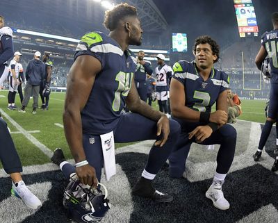 D.K. Metcalf jokes with Kevin Hart about Russell Wilson’s relentless positivity