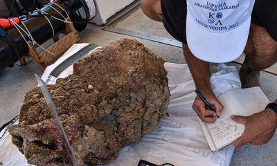 Marble head of Hercules pulled up from Roman shipwreck site in Greece