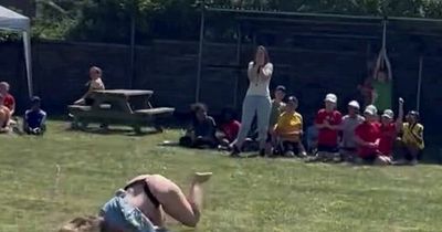 Mortified mum accidentally moons crowd during parents' race at sports day