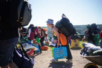 In Pictures: Revellers arrive at Glastonbury Festival on day one