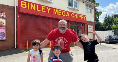 Dad takes his four kids on 128-mile drive to Binley Mega Chippy only to find it’s closed