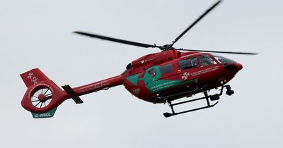 Air ambulance responds to small child being hit by car but patient treated at the scene