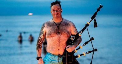 Edinburgh piper filmed taking a dip off Portobello beach in hilarious clip