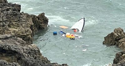 Boat sank 'in seconds' off Mumbles coast with five people and a dog on board