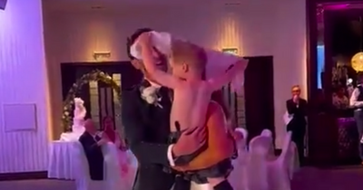 Watch young Celtic fan steal hearts as he gatecrashes his mum and dad's wedding day first dance