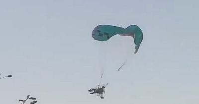 Paraglider plunges to his death after parachute lines are severed by modified kite