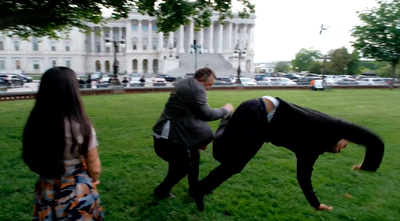 Senators Cory Booker and Jon Tester tackle each other in slapstick video highlighting agriculture reform