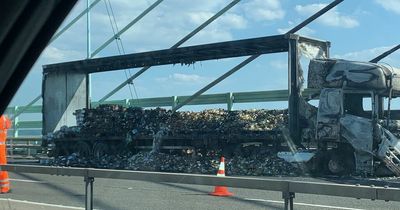 M4 hit with eight miles of queues and 90-minute delay after lorry fire shuts bridge