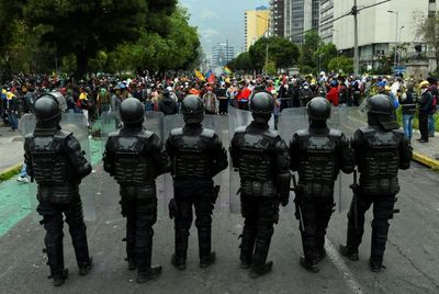 Ecuador police officers missing after protest attack