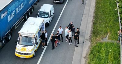 Ice cream van cashes in as motorists trapped on M62 during scorching heatwave