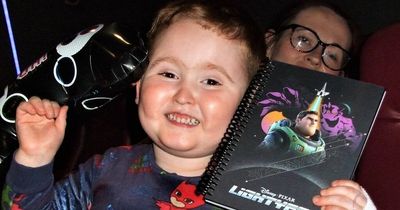 Four-year-old's Disney delight after tonsil removal at the RVI - he was one of first in the country to see the new Lightyear film