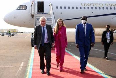 Boris Johnson arrives in Rwanda amid storm over immigration policy