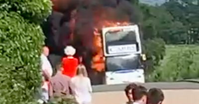 Scottish pupils flee school bus as it bursts into flames on busy road