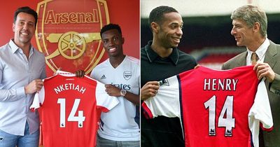 Eddie Nketiah responds to Thierry Henry pressure after "unbelievable" Arsenal shirt swap