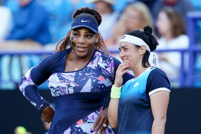 Williams’ Eastbourne doubles run ends early after injury to Ons Jabeur