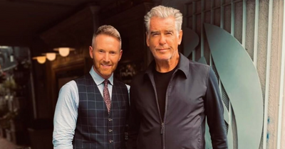 Pierce Brosnan swaps Hollywood for Holywood as he's pictured in Co Down