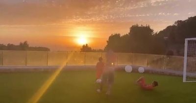 Lionel Messi nutmegs son as he enjoys family kick-about on luxury holiday