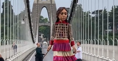Giant puppet Amal's moving walk through Bristol today - Map shows full route