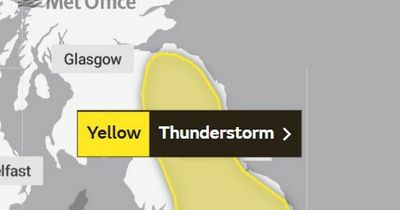 Met Office issues yellow weather warning for thunderstorms in the North East on Friday