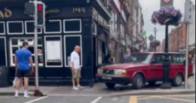 Video shows careless motorist driving car on Capel Street footpath
