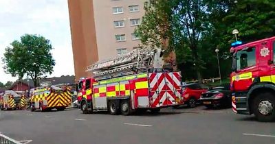 Pensioner dies in Glasgow flat block fire as residents evacuated