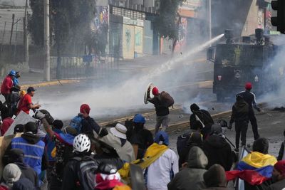 Protesters in Ecuador attack military, police convoy