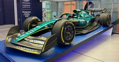 An Aston Martin Formula 1 car is in Manchester this weekend