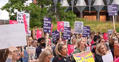 Protesters against US abortion ruling gather at embassy in London