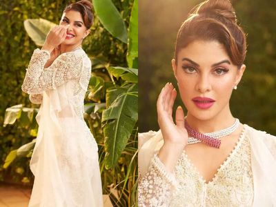 Jacqueline Fernandez sizzles in a white co-ord set
