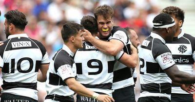 Is the Barbarians game on TV and what time does today's rugby start?