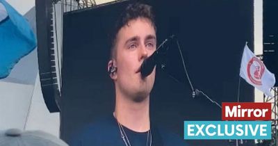 Overwhelmed Sam Fender holds back tears during emotional Glastonbury debut