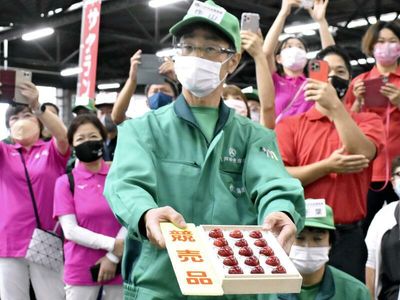Aomori premium cherries fetch record-high 600 yenK