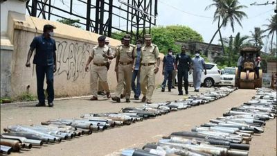 Andhra Pradesh: Vizag police destroys 630 modified silencers