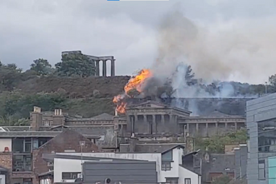 Firefighters tackle blaze at Edinburgh landmark Calton Hill