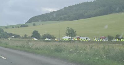 Huge emergency service response on A92 after car crash as road closed