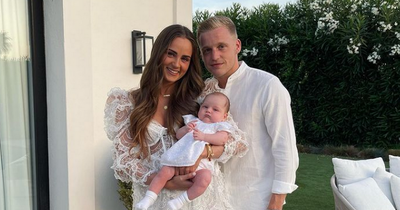 Donny van de Beek's wife shares adorable rare family photo with daughter Lomée