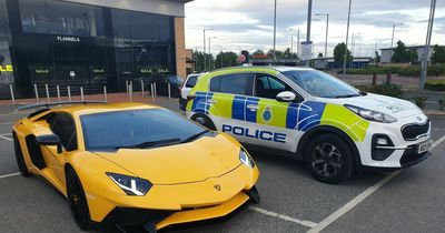 Lamborghini steals the show as police joke about car meet