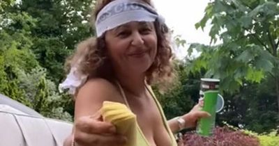 Loose Women's Nadia Sawalha slips into tiny string bikini to mock Instagram model