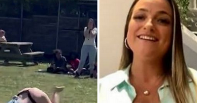 Mum who mooned crowds at sports day forced to block men after receiving 'thousands' of unwanted messages