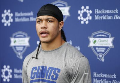 Giants’ Dane Belton still hasn’t tried New York pizza, bagels