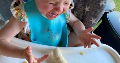 Mum's tinfoil trick calms toddler in meltdown over broken banana