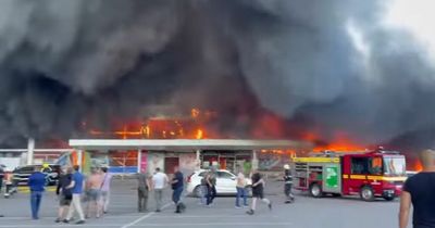 "Unimaginable" numbers of people feared dead or injured after Russian rocket strike hits shopping centre in Ukraine