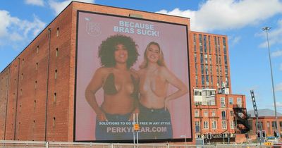 Huge 'busty billboard' backed by reality TV star appears on side of Salford tower block