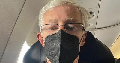 Paul O'Grady is 'ready to riot' as flight is delayed before it takes off without luggage