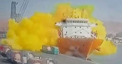 Terrifying moment toxic gas engulfs port killing 10 and leaving hundreds injured