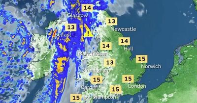 UK weather forecast: Washout with wind and rain before highs of 30C return next week